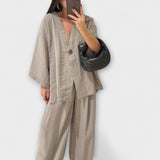 Ζακλίν | Τοπ δύο στρώσεων και παντελόνι