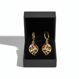 Βίντατζ επιχρυσωμένα σκουλαρίκια με πολύχρωμα ζιργκόν